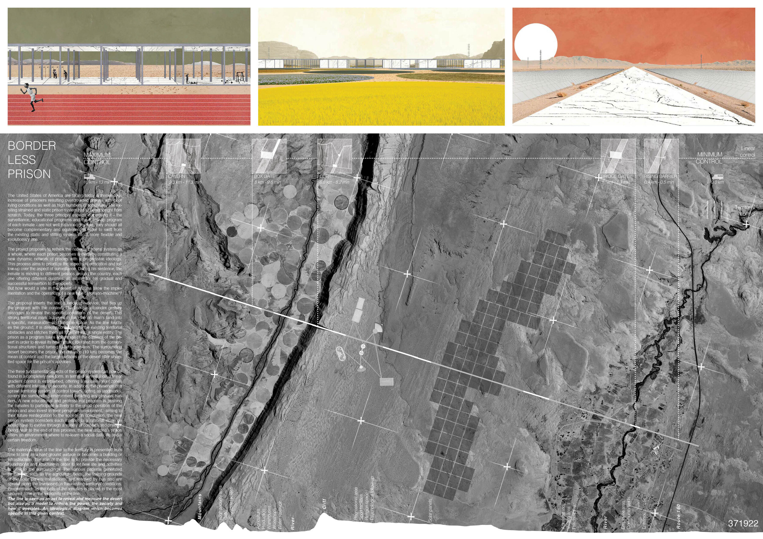 3rd Prize - Borderless Prison by Emmanuelle Agustoni, Konstantinos Katsas and Sergio Antonio Torres EscobarJURY’S COMMENTS: Borderless Prison is a proposal that addresses the main aspects of the competition by successfully combining three essential …