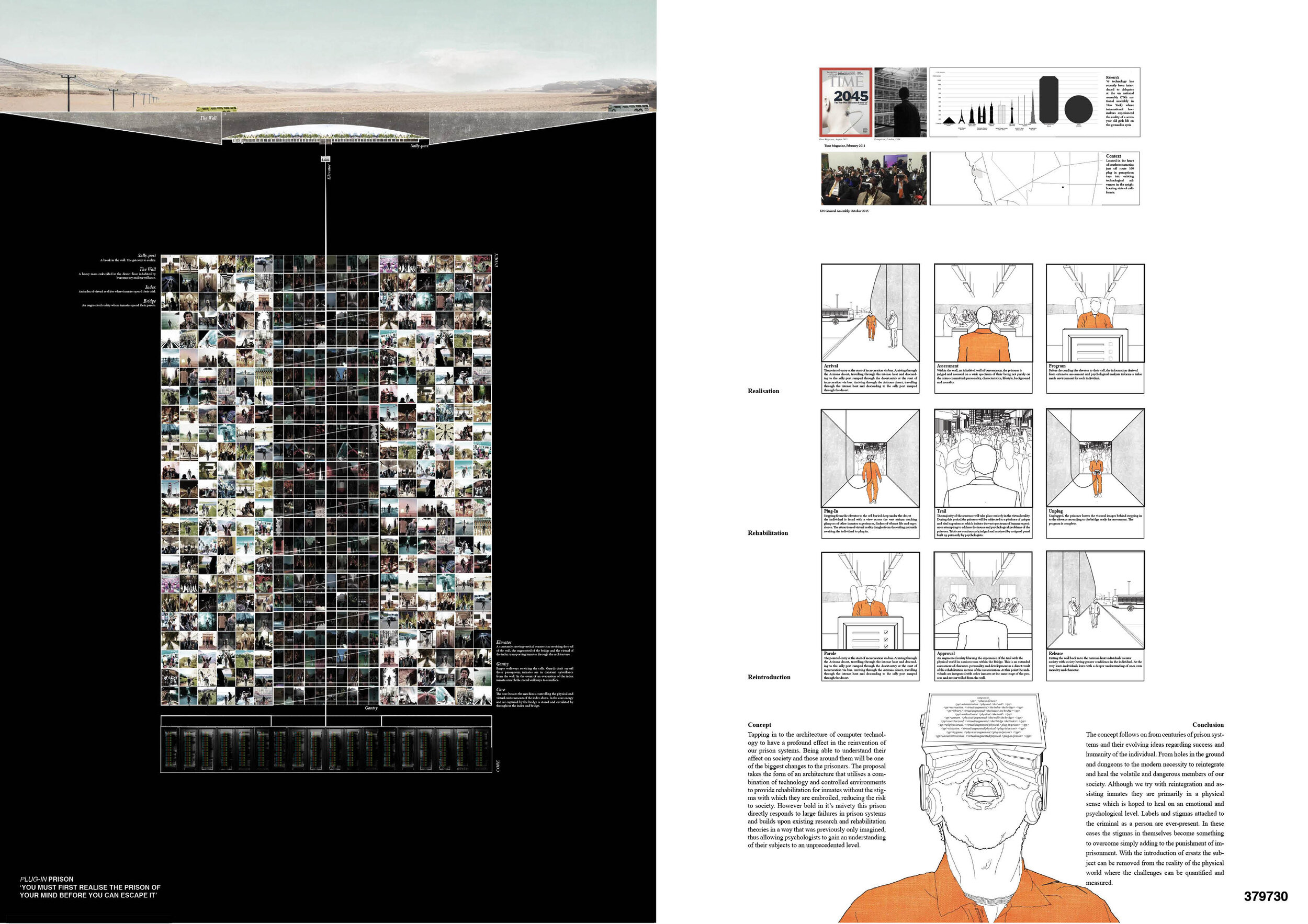 Honorable mention - Plug-In Prison by Michael Macfarlane and Adam TelferJURY’S COMMENTS: Like a 21st century spatial interpretation of the initiation rites of the Roman Colosseum – in which prisoners were incarcerated, presented, and played – this r…
