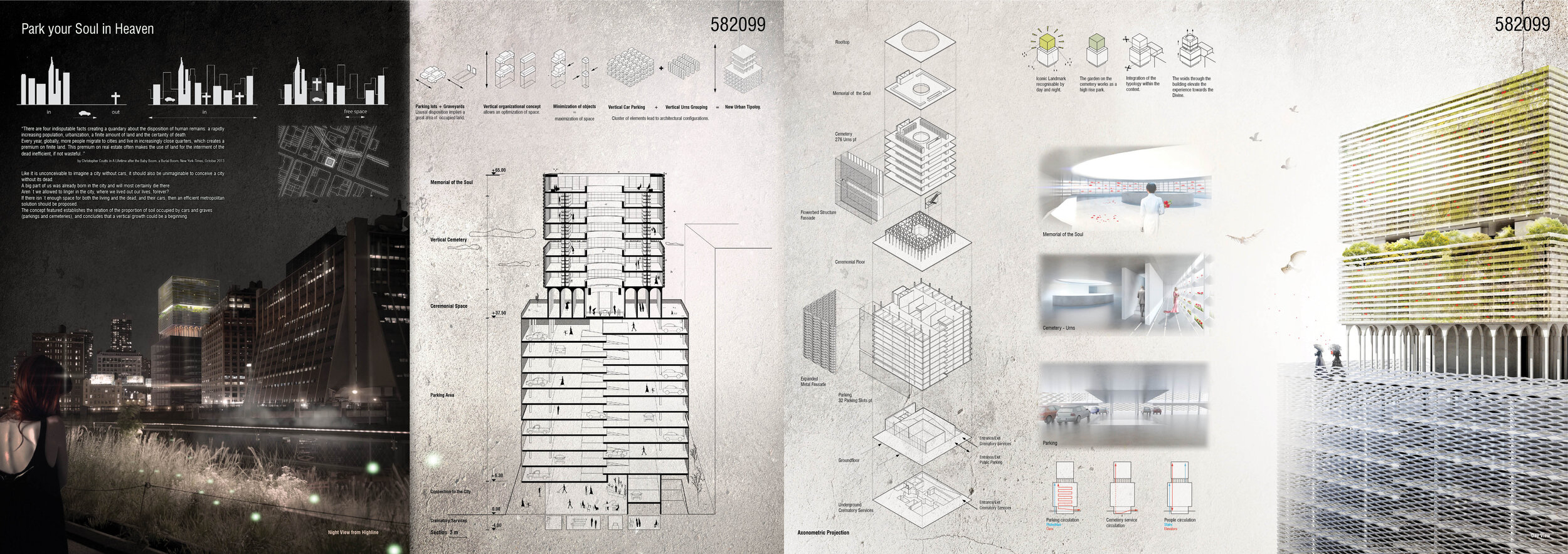 2nd prize - Park Your Soul in Heaven by Pedro Martins, Ana Santos and Miguel PereiraJURY’S COMMENTS: At a first glance, Park your Soul in Heaven has a fairly general approach of dealing with cars, by hiding them rather than addressing the issue more…