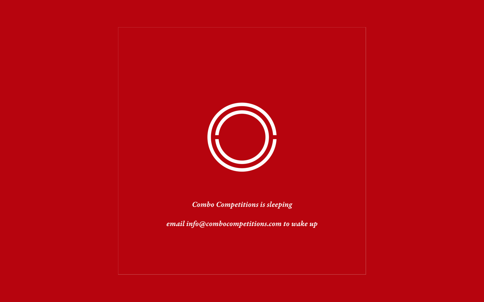 Combo Competitions is sleeping - email info@combocompetitions.com to wake up