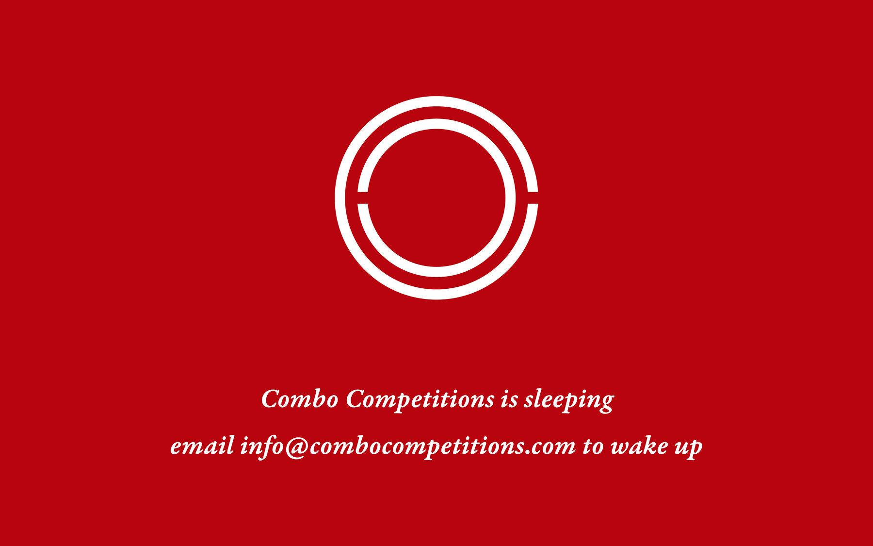 Combo Competitions is sleeping - email info@combocompetitions.com to wake up